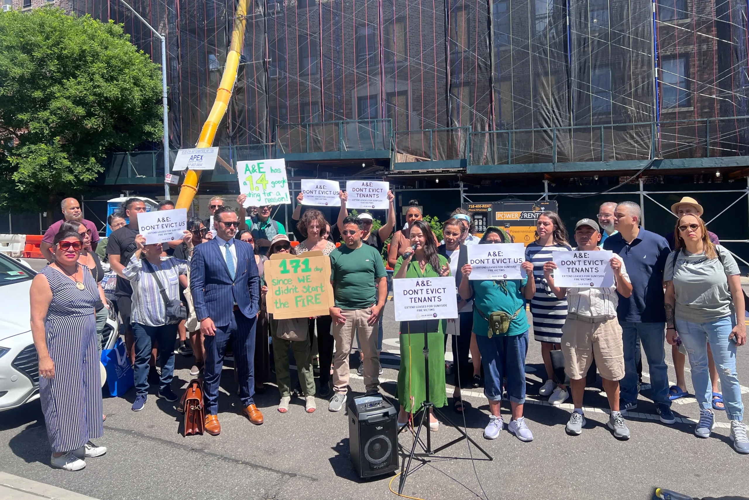 Sunnyside Post: Sunnyside stands with neighbors displaced by 5-alarm inferno last year as they face further evictions by landlord